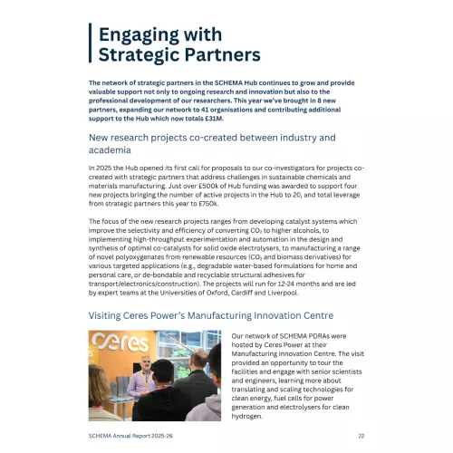 SCHEMA Hub Annual Report Engaging with Strategic Partners